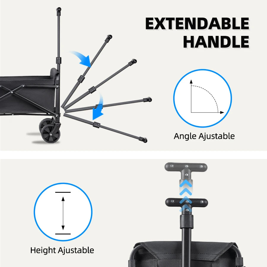 Heavy-Duty Folding Camping Wagon — Portable Utility Cart