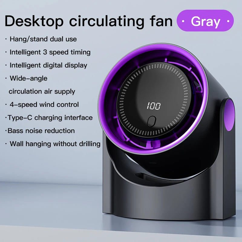 TINSOL Multi-Function Electric Fan Air Circulator, Wireless Portable Home Silent Ventilator desktop Wall Ceiling Fan, Air Cooler
