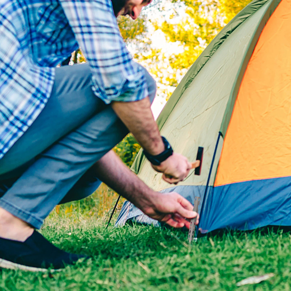 Titanium Tent Pegs — Ultralight V-Shape Stakes (4-Pack or 6-Pack)
