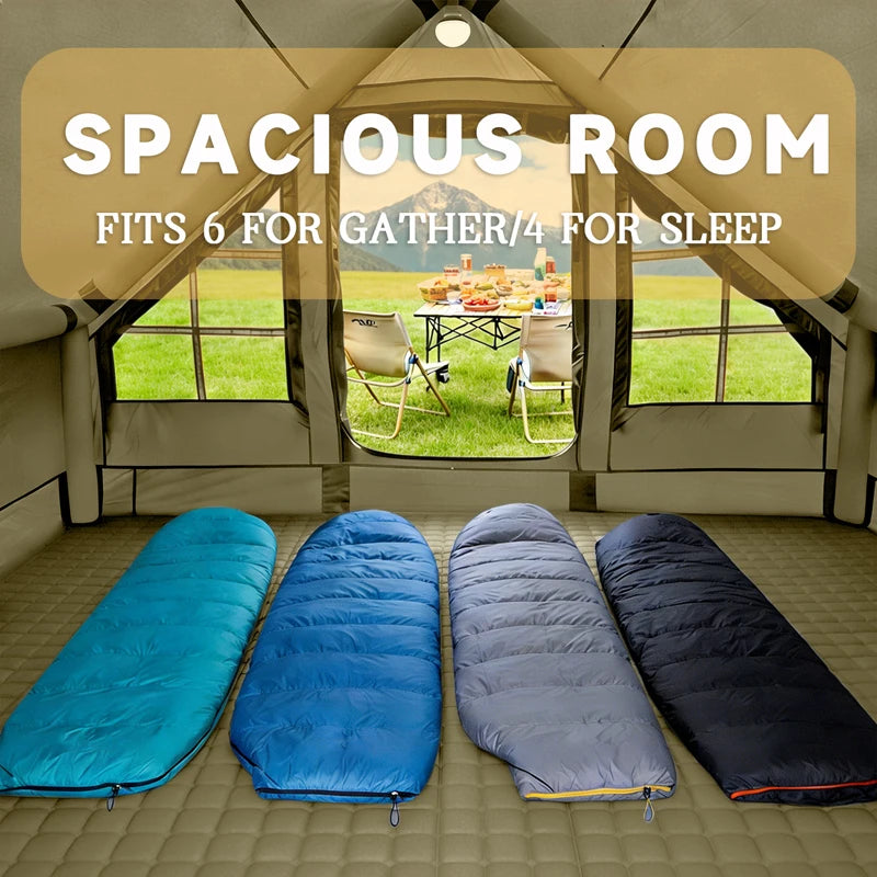 Green Air Inflatable Glamping Tent — 2–8 Person, Waterproof Oxford