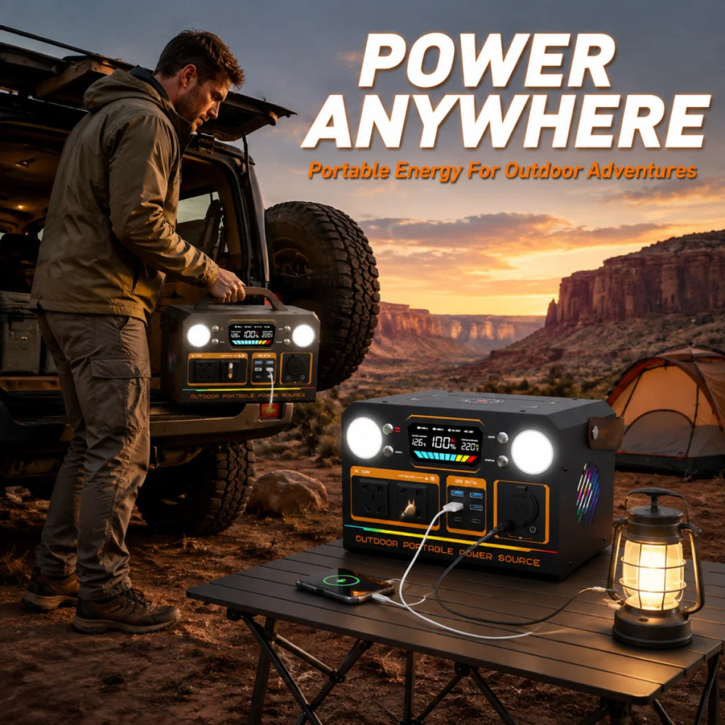 Outdoor power supply 500W/600W portable large-capacity battery, with AC socket, camping self-driving live broadcast power outage