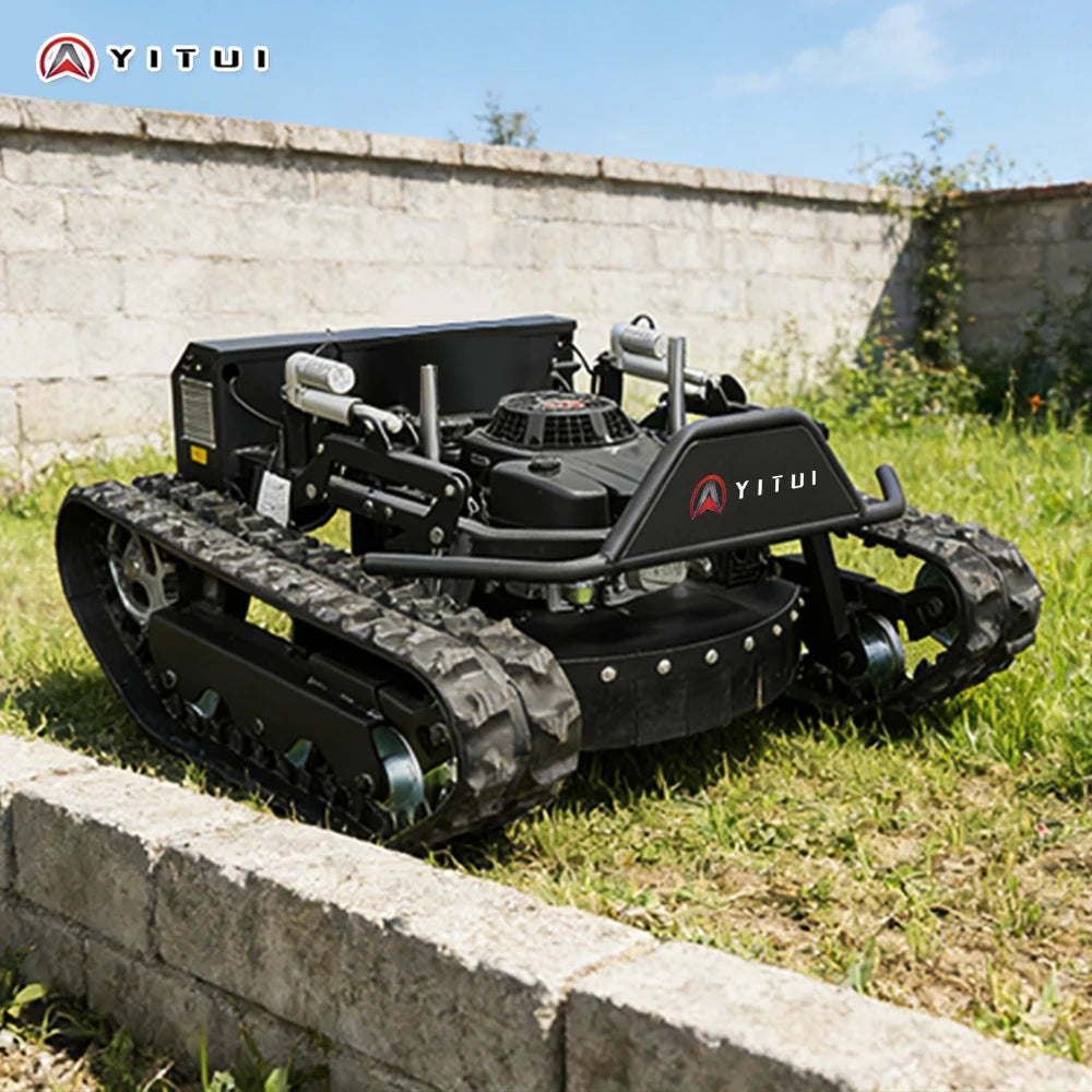 Remote Control Lawn Mower Strong Motor Anti-Slip Crawler Type Intelligent Grass Cutter For Orchard Farm Weeding Use Customized