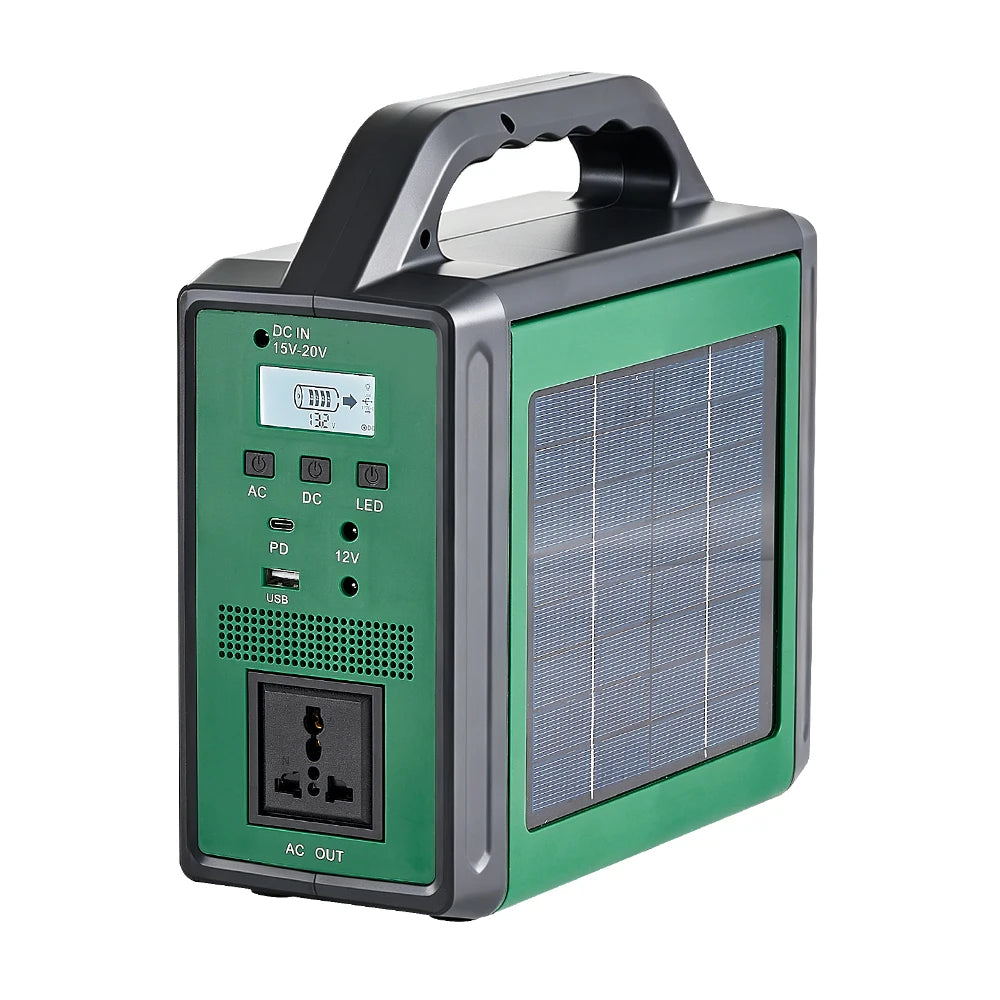 300W Solar Generator Portable Power Station 220V Emergency Backup Power with LED & Solar Panel Outdoor Camping RV Travel