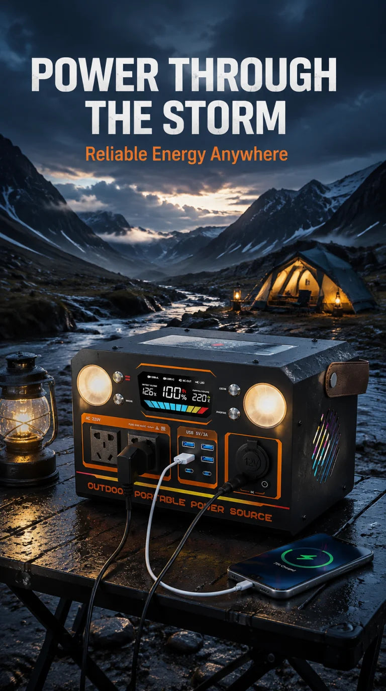 Outdoor power supply 500W/600W portable large-capacity battery, with AC socket, camping self-driving live broadcast power outage