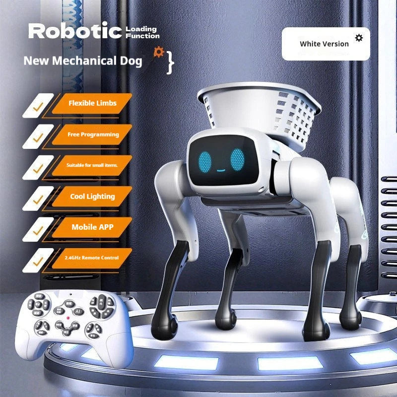 2026 New AI Intelligent Smart Robot Dog Remote Control Toy Programmable With Loading Basket