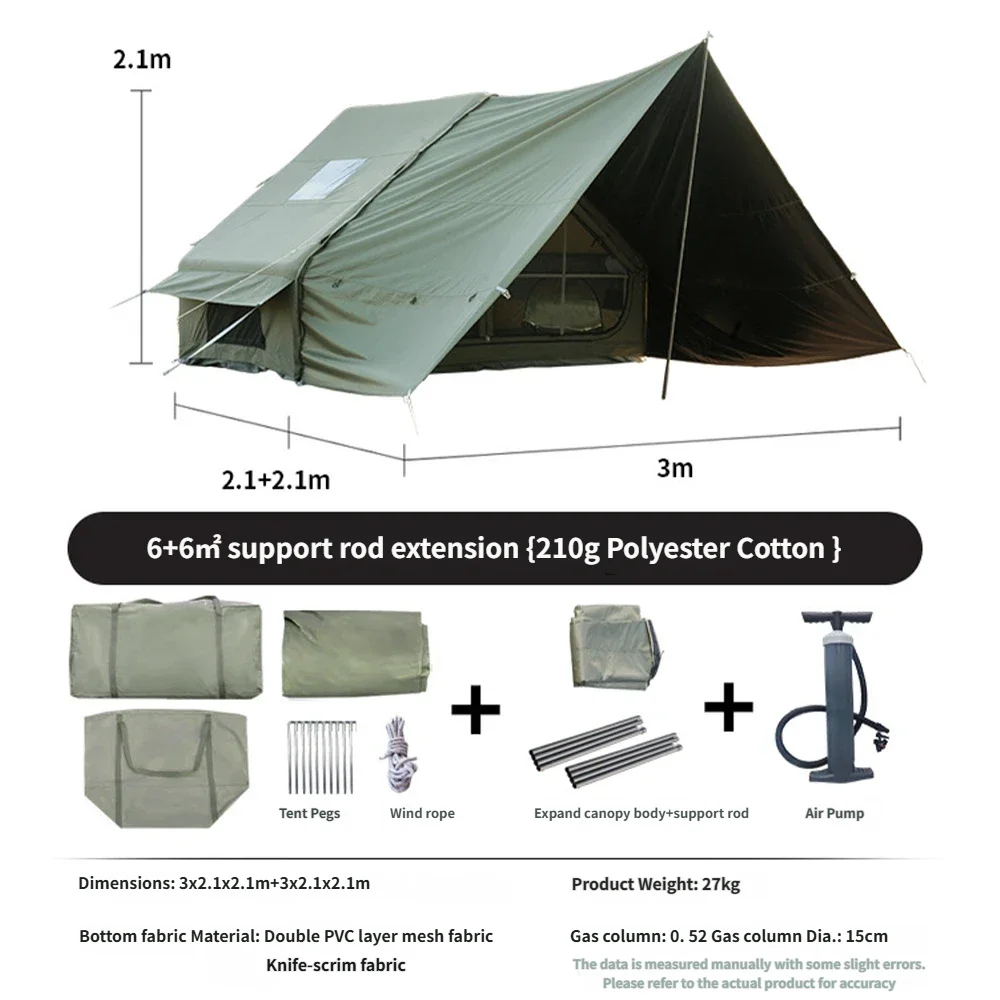 Large Inflatable Camping Tent - 4-Season, 4-8 Person with Windows