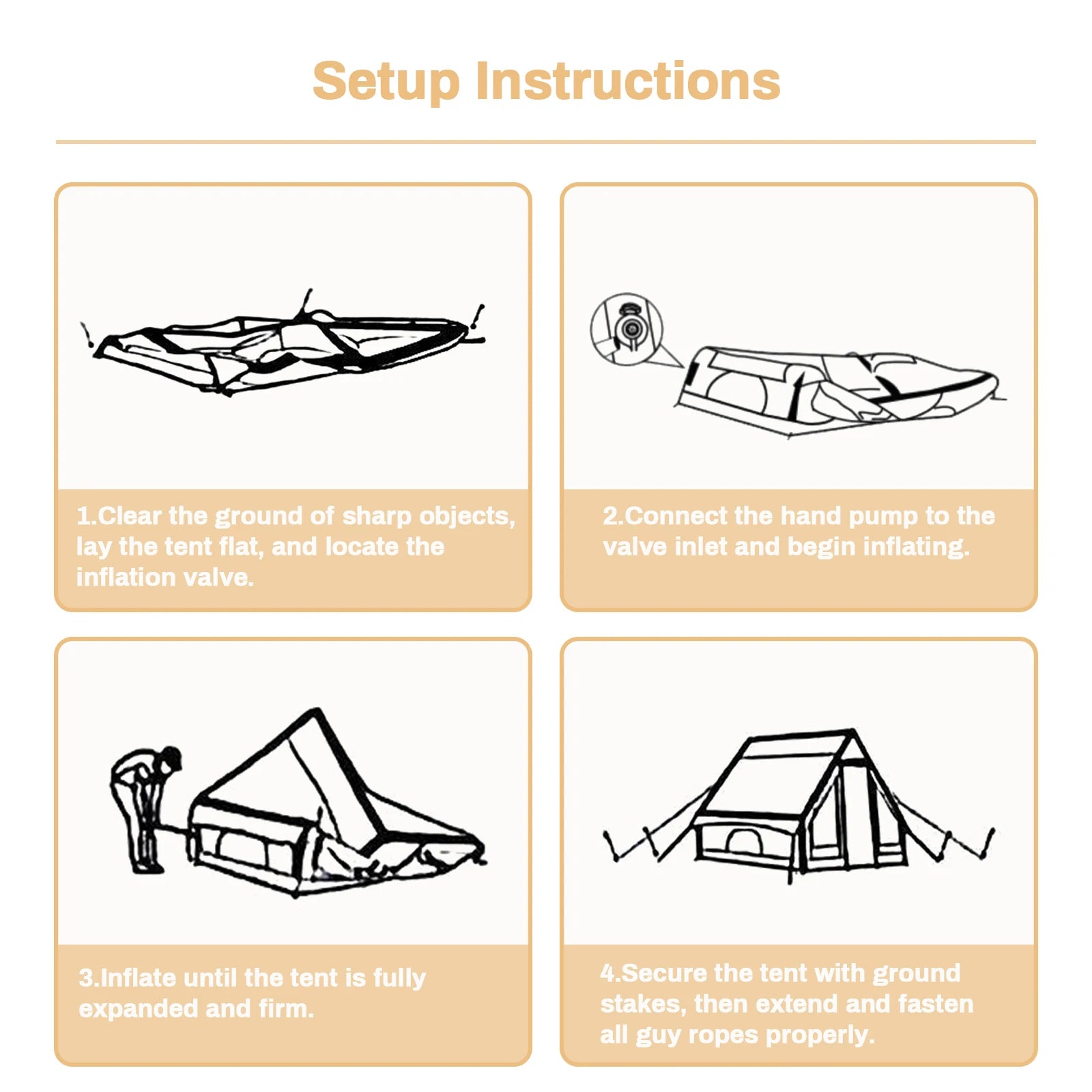 PAKICETUS Inflatable Camping Tent — 4 Season, 4–8 Person with Windows