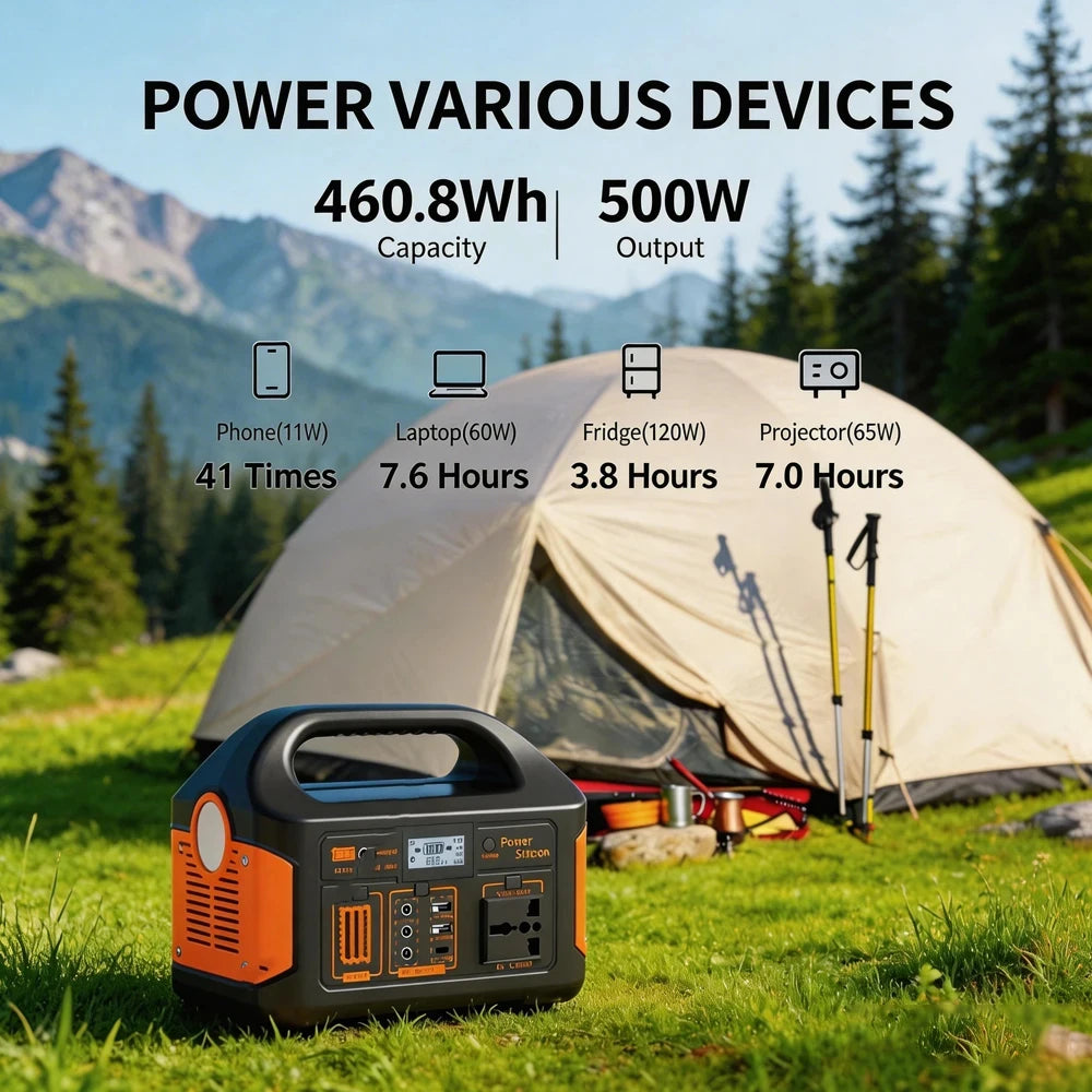 Gaiaray Portable Power Station 100W 200W 300W 500W Pure Sine Wave Solar Generator 110V/220V UPS LiFePO4 Power Plant For Camping