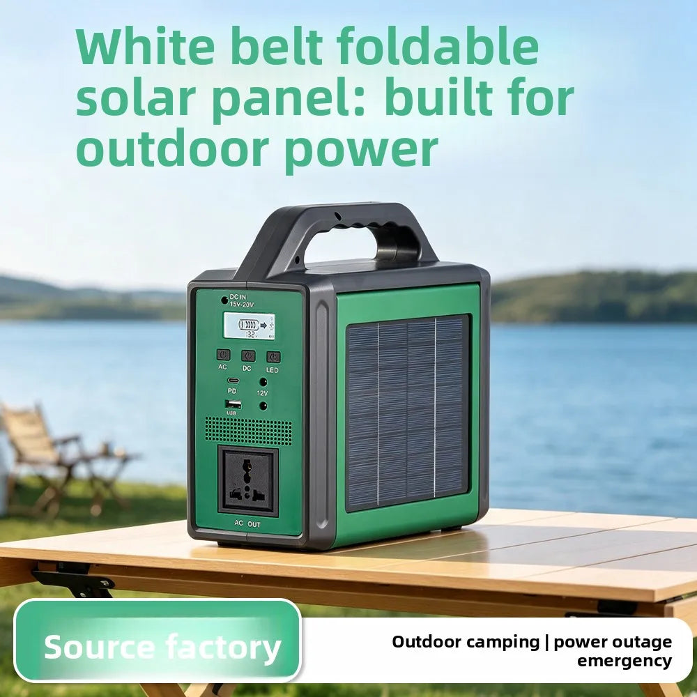300W Solar Generator Portable Power Station 220V Emergency Backup Power with LED & Solar Panel Outdoor Camping RV Travel