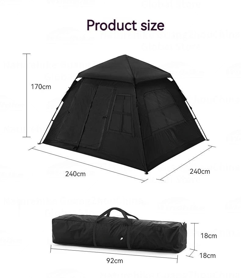 Vinyl Pop-Up Camping Tent — Quick-Open, Sun & Rainstorm Protection