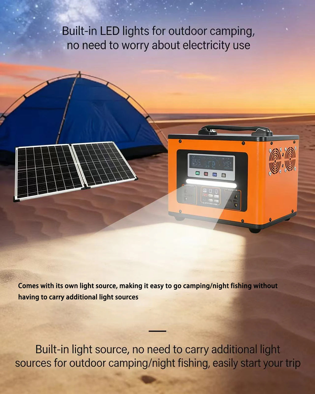 New High Power 600W 500W Portable Power Station 220V 55Ah/40Ah Solar Outdoor Mobile Power Supply Home Emergency Energy Storage