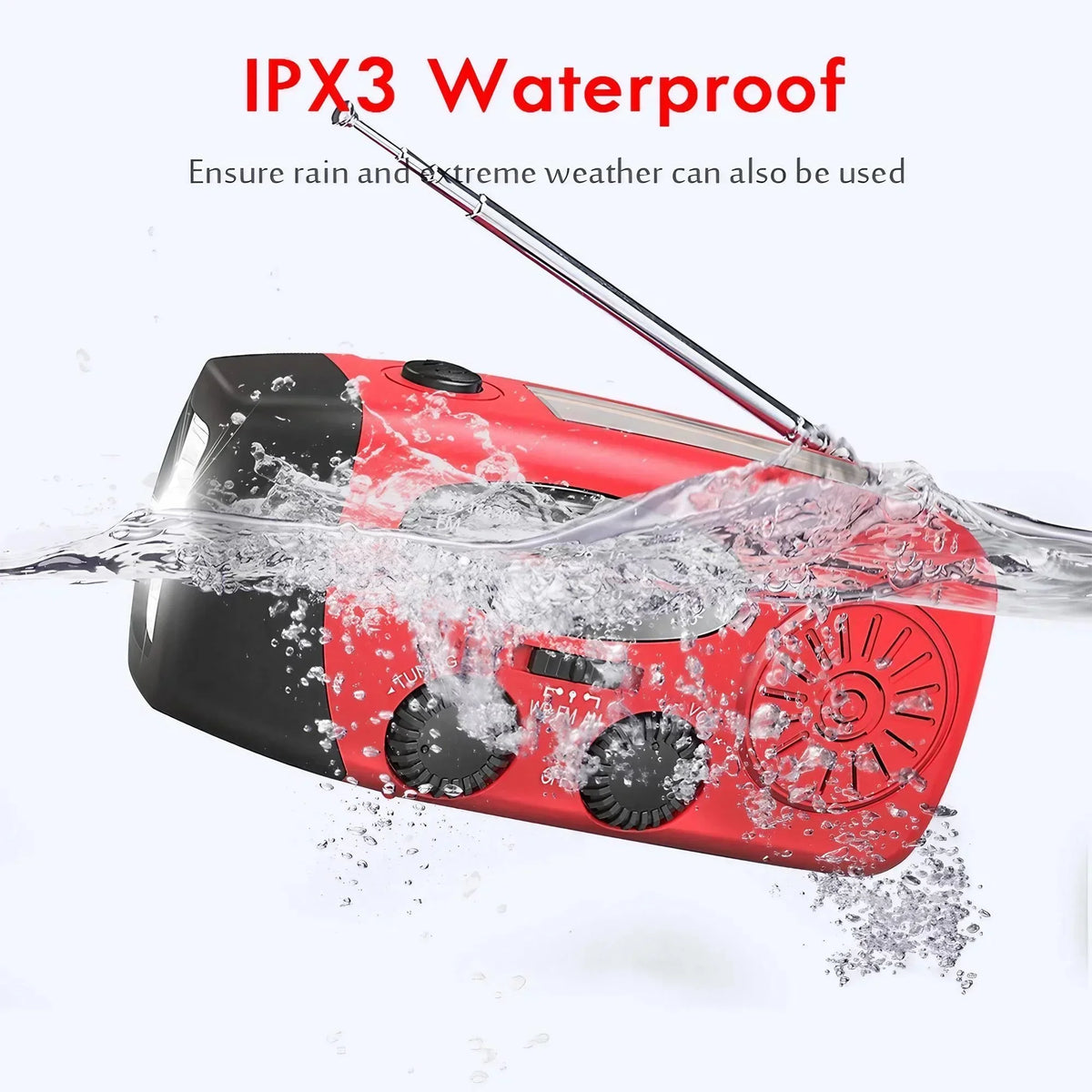 Portable Solar Hand Crank AM/FM Radio — Flashlight, Power Bank & SOS