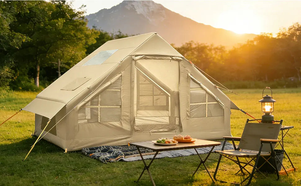 Green Air Inflatable Glamping Tent — 2–8 Person, Waterproof Oxford