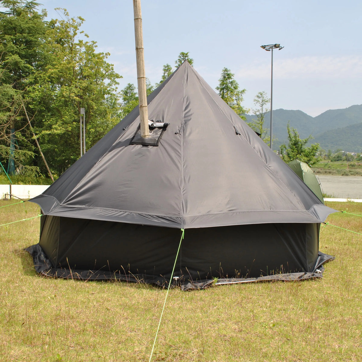 4 Person Bell Tent for Camping - Breathable Spacious Water-Resistant Glamping Tent - Luxury Bell Yurt Outdoor Teepee for Stove Tent4