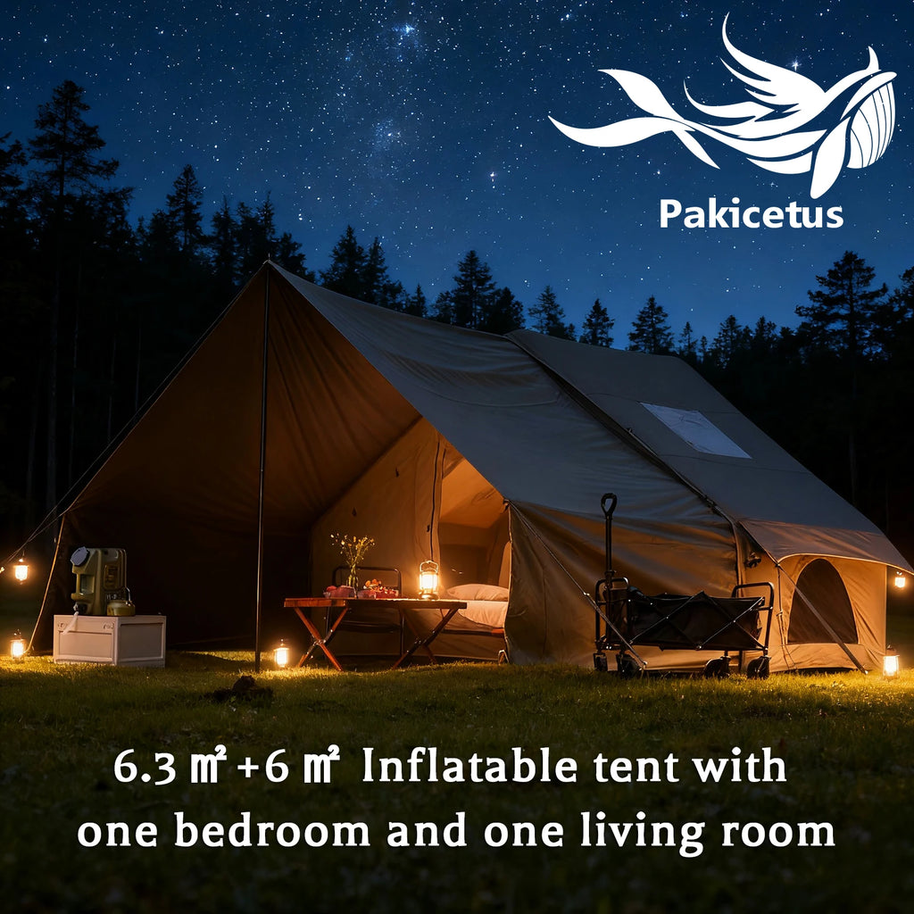 PAKICETUS Inflatable Camping Tent — 4 Season, 4–8 Person with Windows