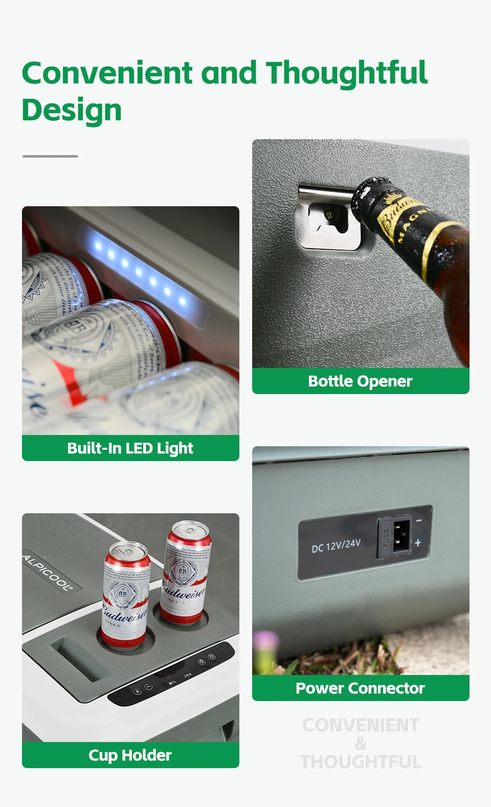 Alpicool DD40 40L Car Refrigerator 12V Compressor Fridge Freezer Dual Zone