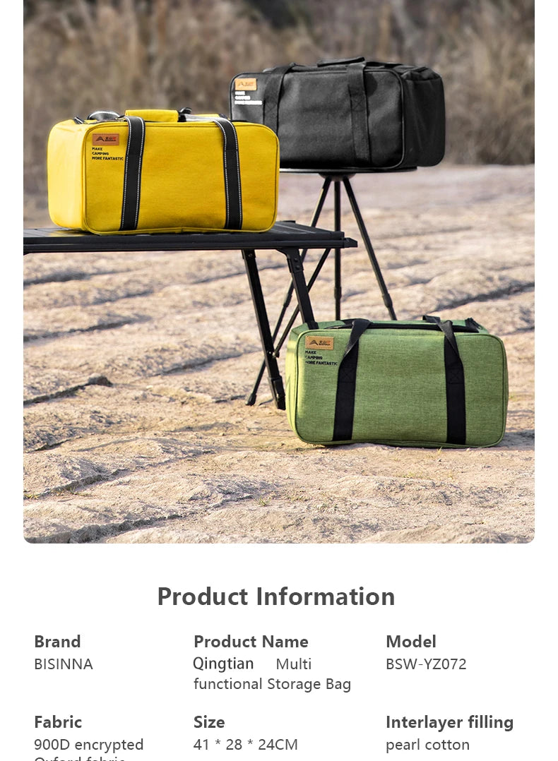 BISINNA Camping Storage Bag — 26L/30L/42L Gas Tank & Cookware Carrier