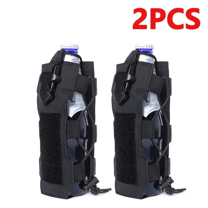 Tactical Molle Water Bottle Pouch Bag Military Outdoor Travel Hiking Drawstring Water Bottle Holder, Kettle Carrier Bag, 1-3Pcs