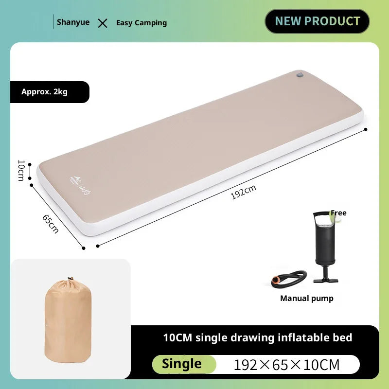 Self-Inflating Camping Mattress - 10cm Thick Sleeping Pad (1-2 Person)