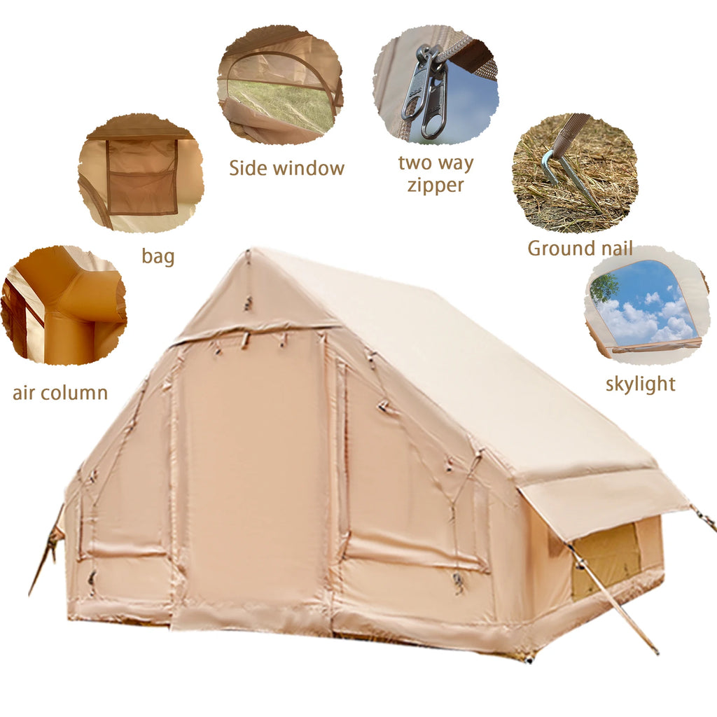 PAKICETUS Inflatable Camping Tent — 4 Season, 4–8 Person with Windows