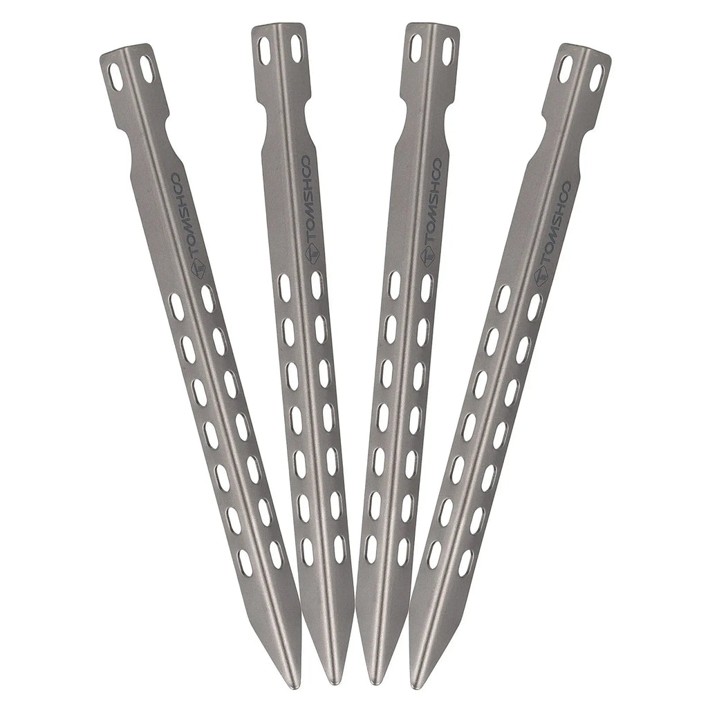 Titanium Tent Pegs — Ultralight V-Shape Stakes (4-Pack or 6-Pack)