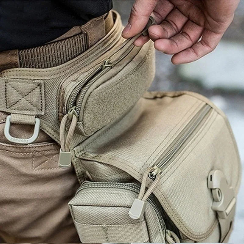 Men Waist Fanny Pack Leg Bag Military Tactical Motorcycle Rider Camera Sports Travel Nylon Male Bum Hip Belt Thigh Fanny Bags