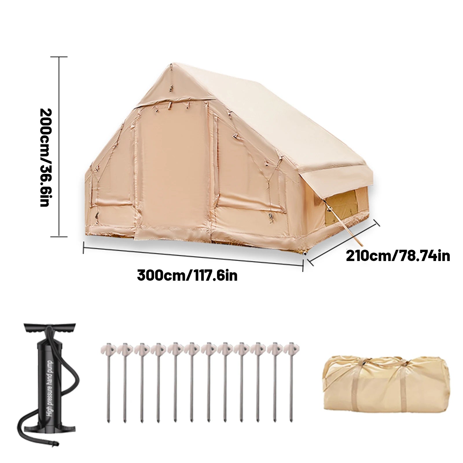 PAKICETUS Inflatable Camping Tent — 4 Season, 4–8 Person with Windows