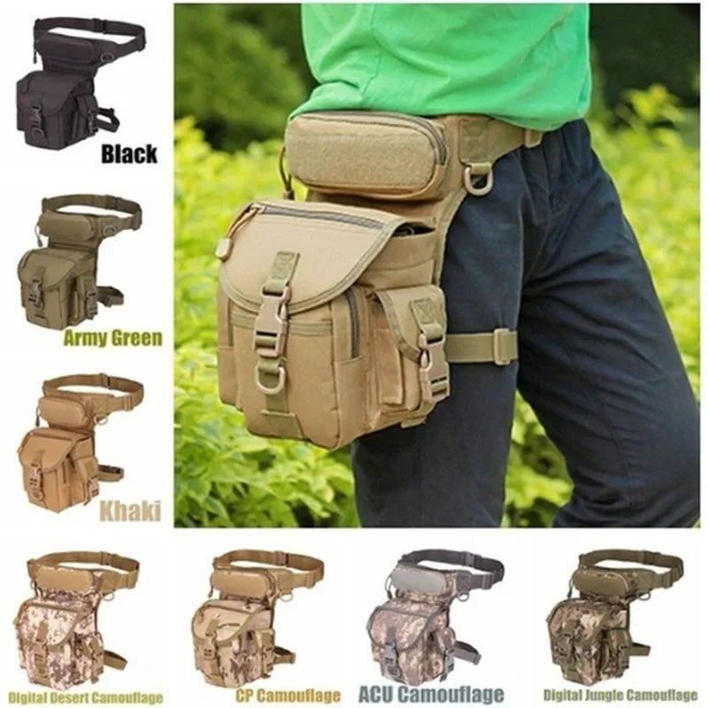 Men Waist Fanny Pack Leg Bag Military Tactical Motorcycle Rider Camera Sports Travel Nylon Male Bum Hip Belt Thigh Fanny Bags