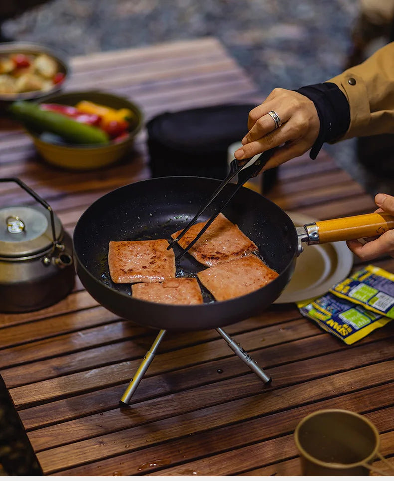 Thous Winds Camping Cookware Set Stainless Steel Outdoor Cooking Kit Tableware Cookset Pan Bowl Kettle Pot Picnic with Mesh Bag