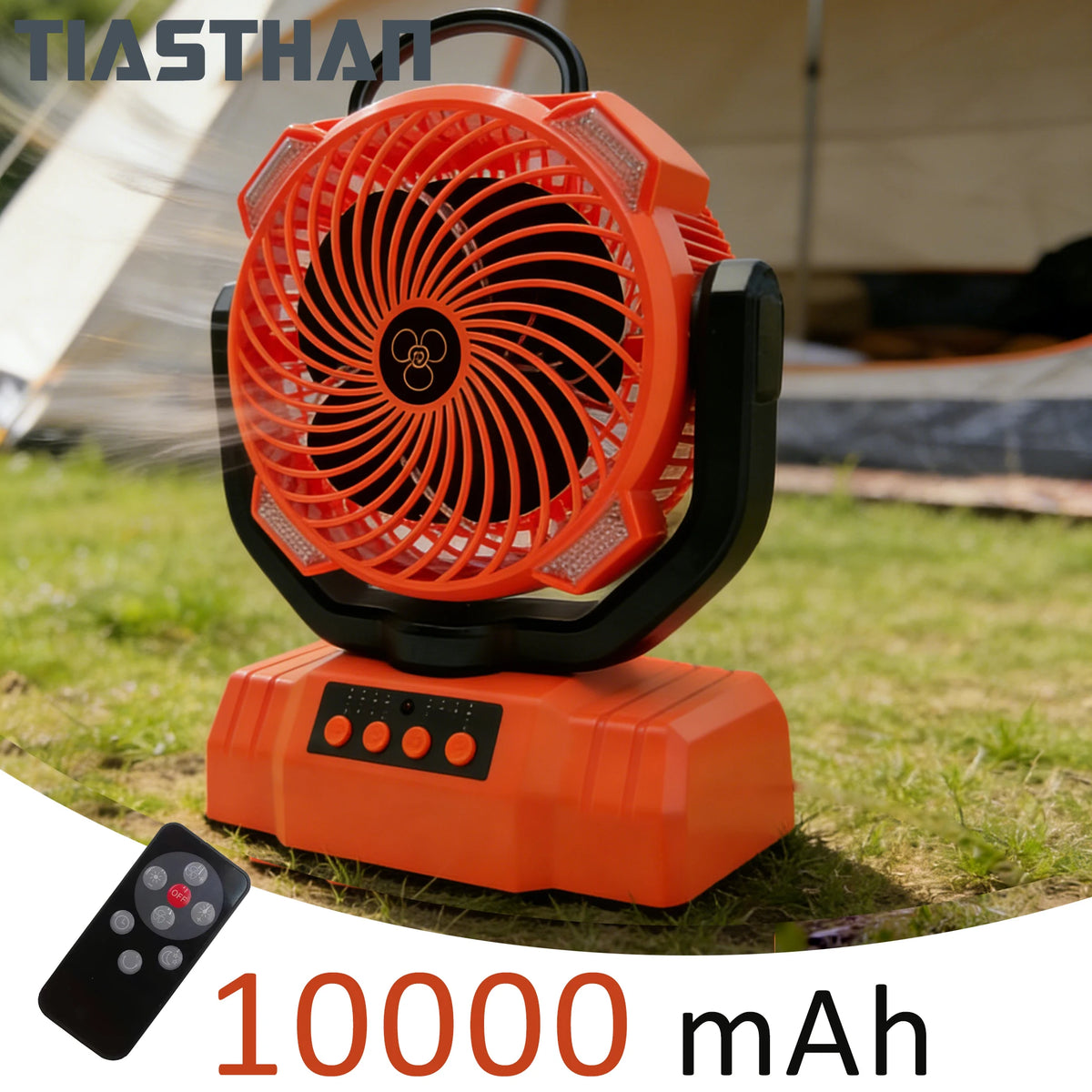 Outdoor Portable Fan 50000mAh Battery Operated with Turbo High-Speed Brushless Motor Auto-Swing for Camping Hiking Picnic BBQ