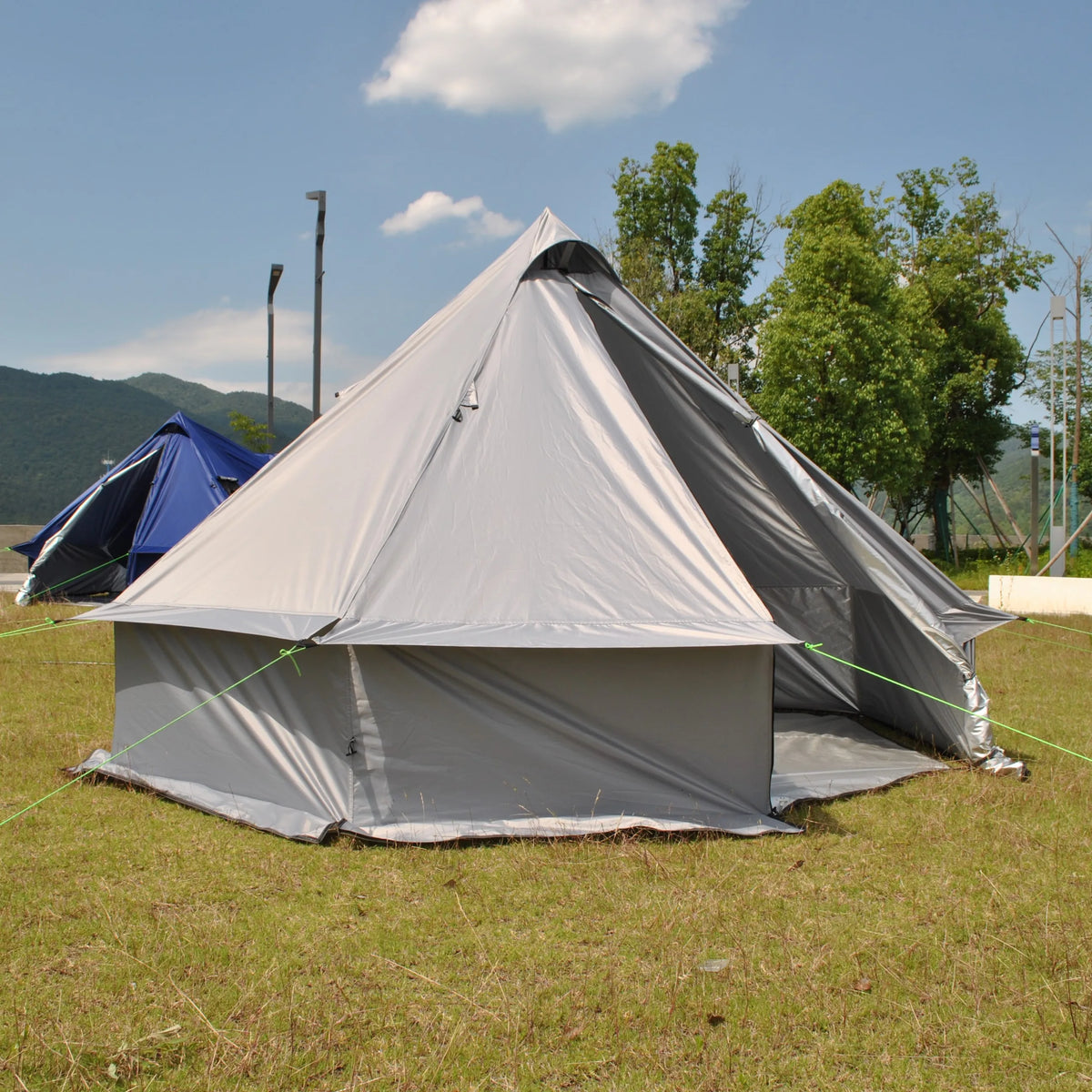4 Person Bell Tent for Camping - Breathable Spacious Water-Resistant Glamping Tent - Luxury Bell Yurt Outdoor Teepee for Stove Tent4