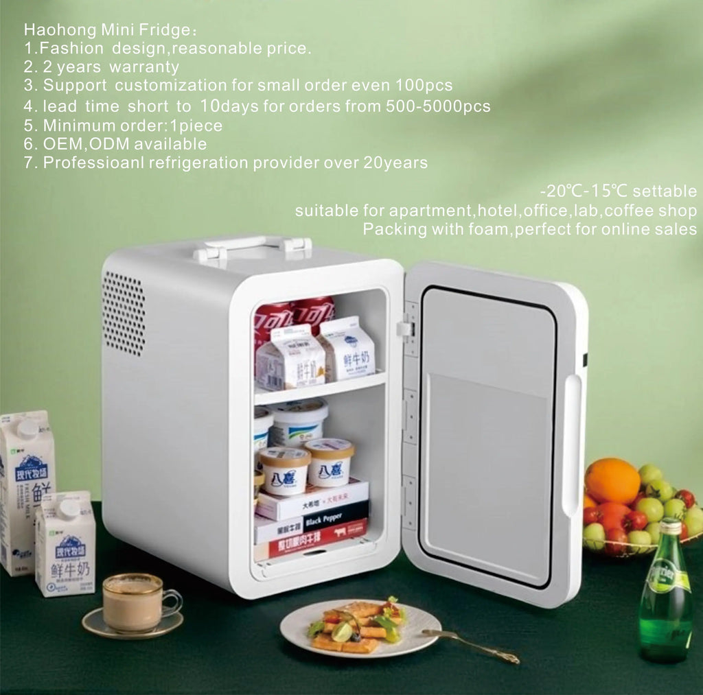 20L Double Door Compact Refrigerator Energy Star Mini Fridge with Freezer Temperature Settable