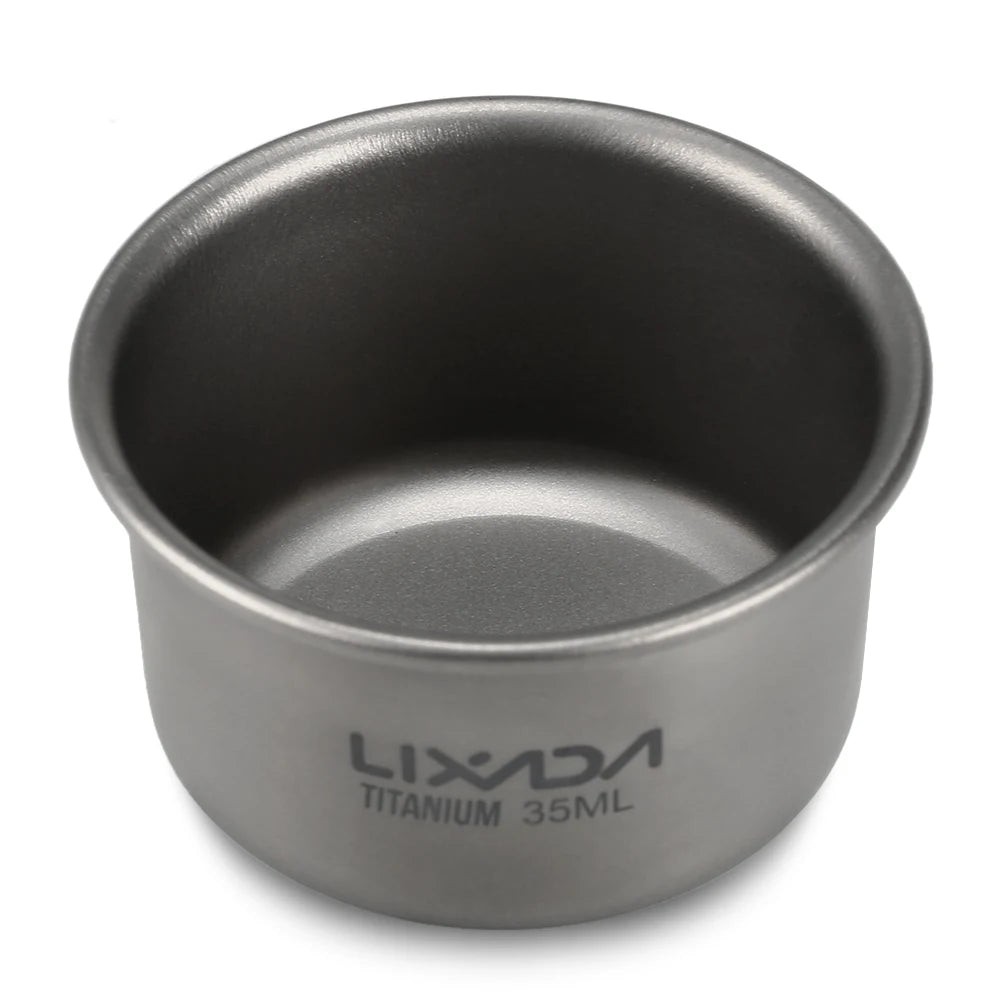 1/3pcs Lixada 35ml Mini Titanium Tea Cup Home Office Outdoor Camping Hiking Coffee Tea Cup Mug 8g