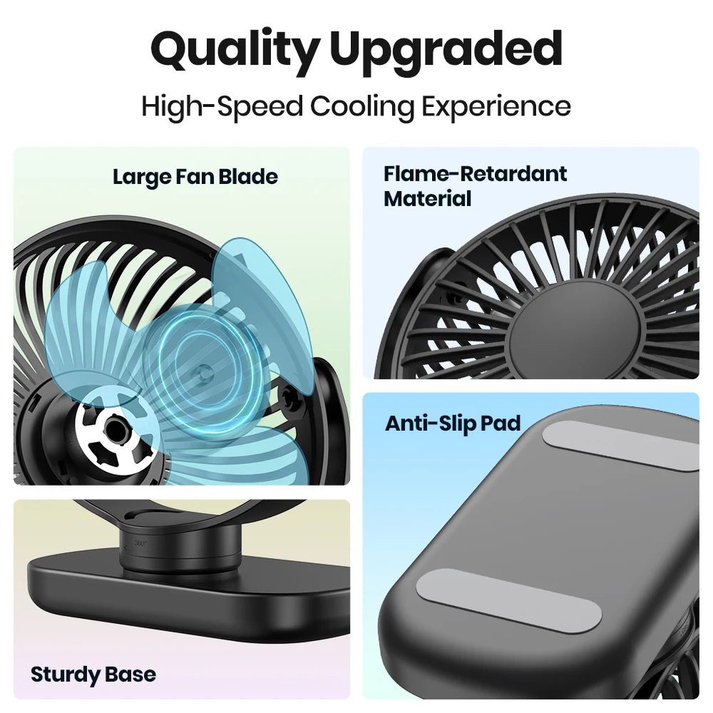 TOPK Mini Portable fan Standing fans for Room Camping,Rechargeable Electric USB Personal Fan Desk Table Stand Fan Table for Home