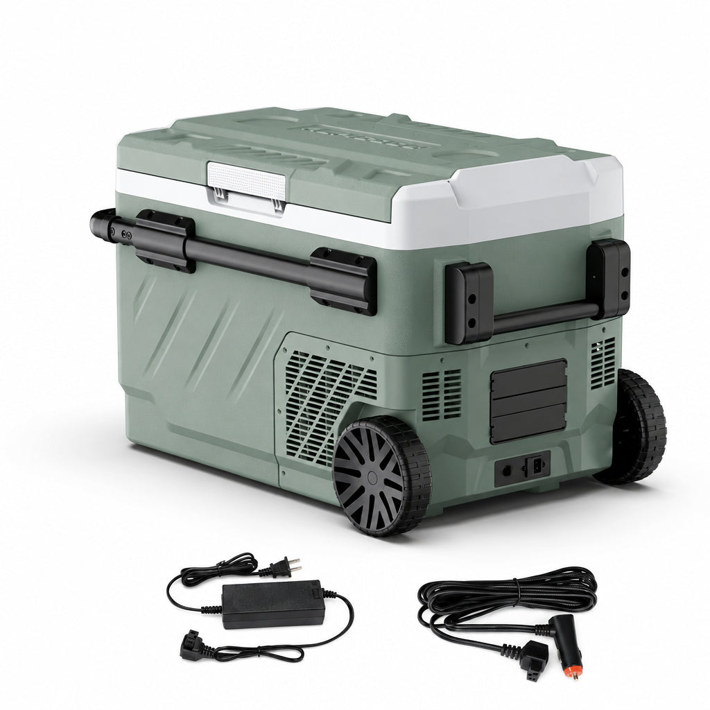 Alpicool EZGW 40L 50L 60L Car Refrigerator 12V Compressor Fridge Freezer Dual Zone with Wheels Portable Cooler for Camping BBQ