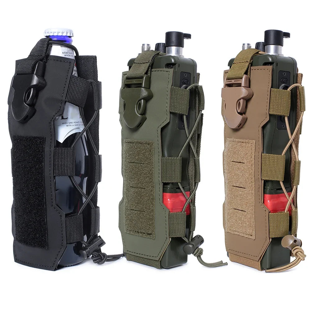 Tactical Molle Water Bottle Pouch Bag Military Outdoor Travel Hiking Drawstring Water Bottle Holder, Kettle Carrier Bag, 1-3Pcs