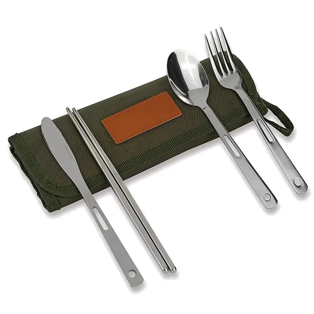 Portable Roll Up Pouch Bag Outdoor Camping Cutlery Storage Bag Cutlery Storage Water Resistant Case For Forks Spoons Chopstick