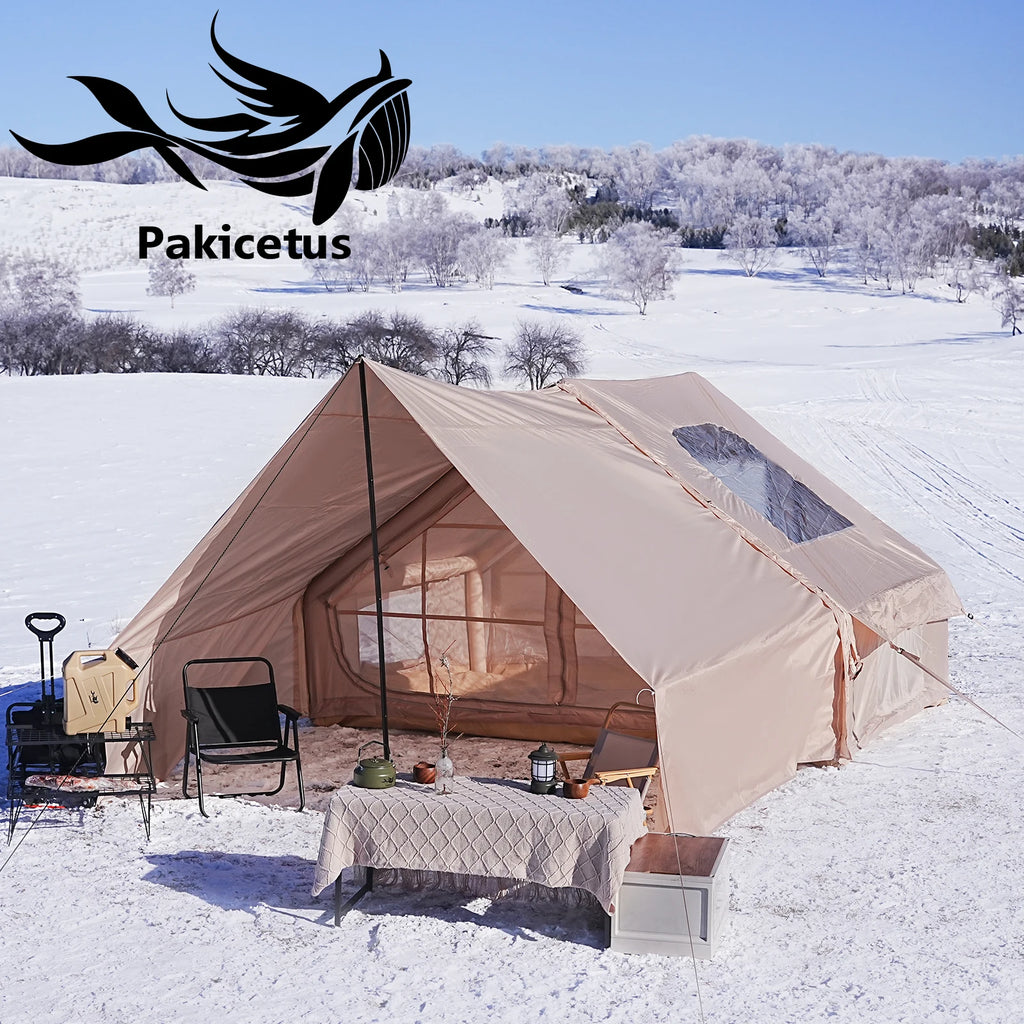 PAKICETUS Inflatable Camping Tent — 4 Season, 4–8 Person with Windows