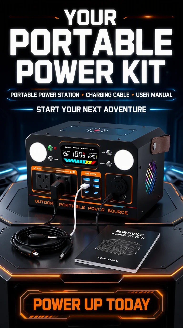 Outdoor power supply 500W/600W portable large-capacity battery, with AC socket, camping self-driving live broadcast power outage