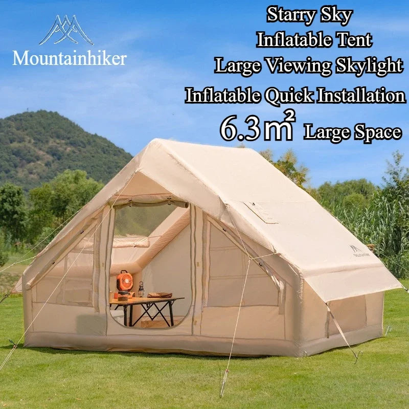 Mountainhiker 6.3m2 Inflatable Camping Tent - Quick-Setup 3-4 Person Cabin