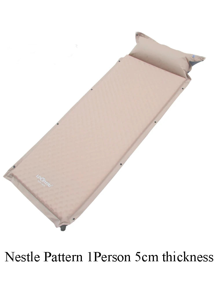 Self-Inflating Camping Mattress - 5cm Thick Sleeping Pad (1-3 Person)