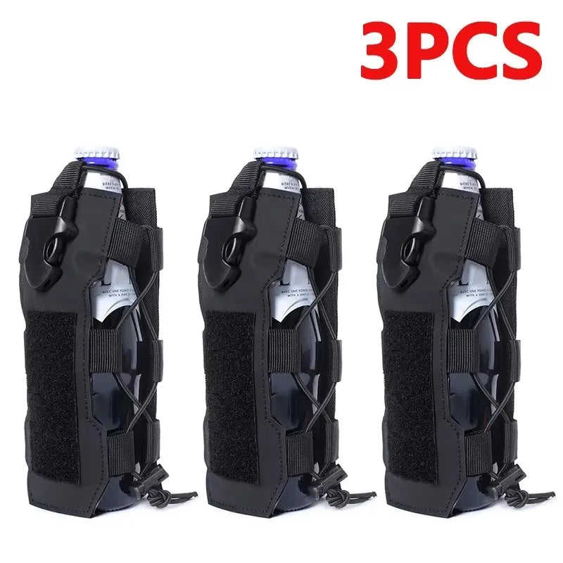 Tactical Molle Water Bottle Pouch Bag Military Outdoor Travel Hiking Drawstring Water Bottle Holder, Kettle Carrier Bag, 1-3Pcs
