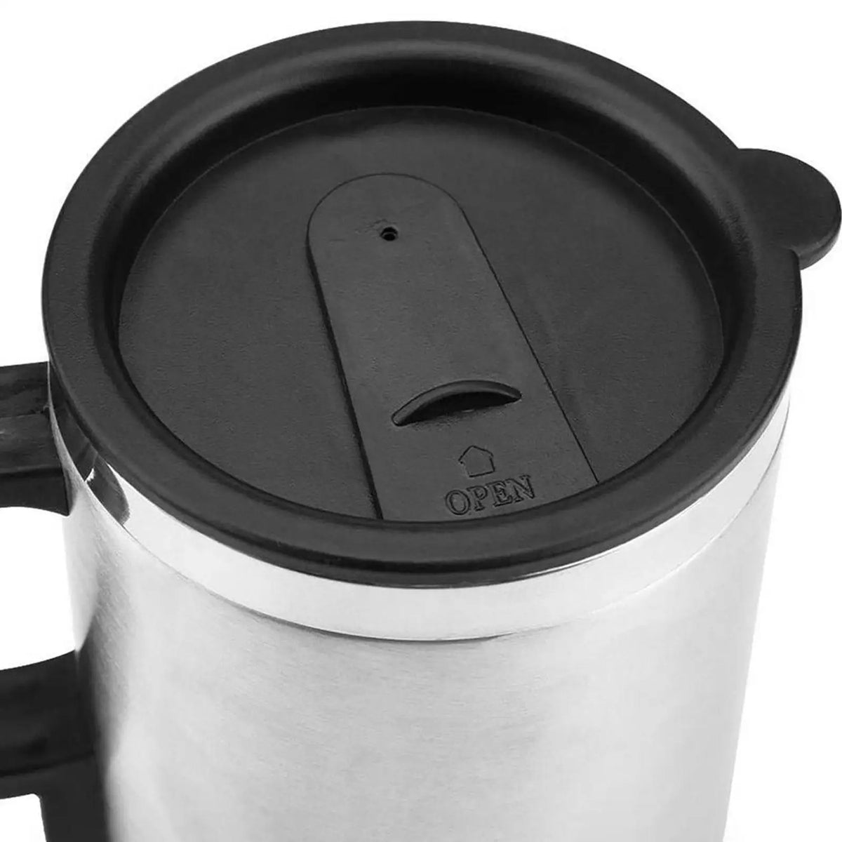 12V Car Heating Travel Mug — 450ml Stainless Steel