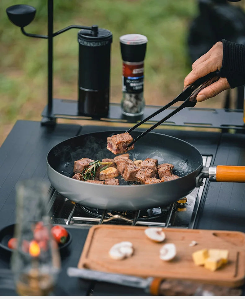 Thous Winds Camping Cookware Set Stainless Steel Outdoor Cooking Kit Tableware Cookset Pan Bowl Kettle Pot Picnic with Mesh Bag