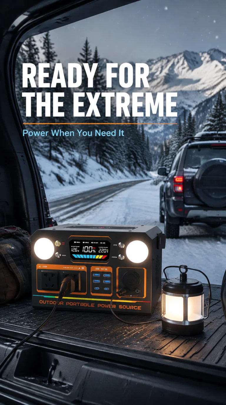 Outdoor power supply 500W/600W portable large-capacity battery, with AC socket, camping self-driving live broadcast power outage