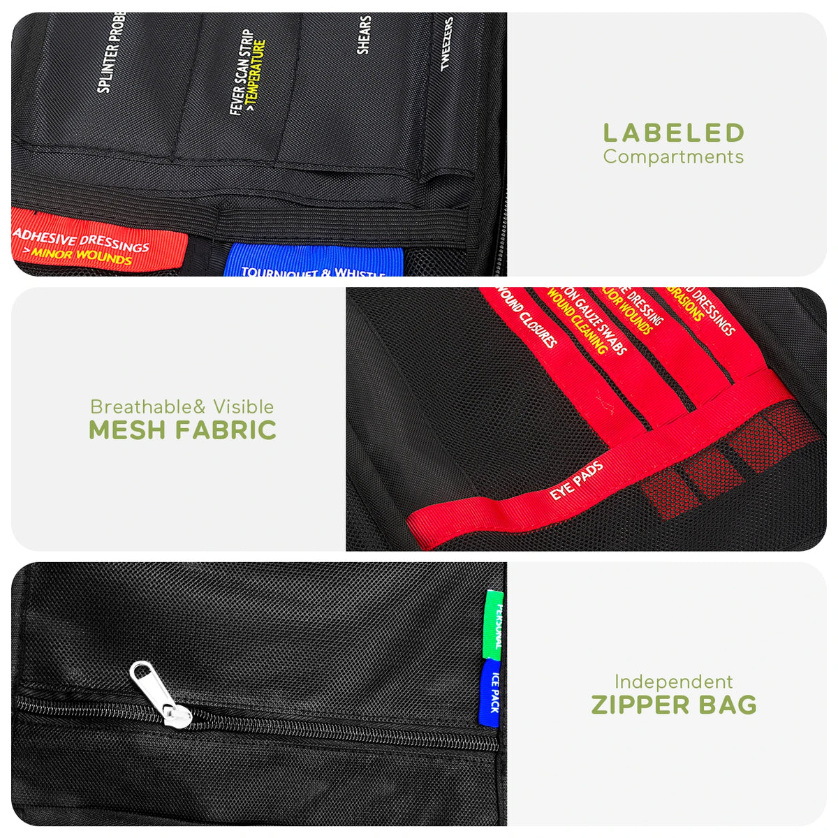 BearHoHo Large Size Handy First Aid Kit Bag Emergency Kit Medical Rescue Bag for Workplace Home Outdoor Car Travel Hiking Camping
