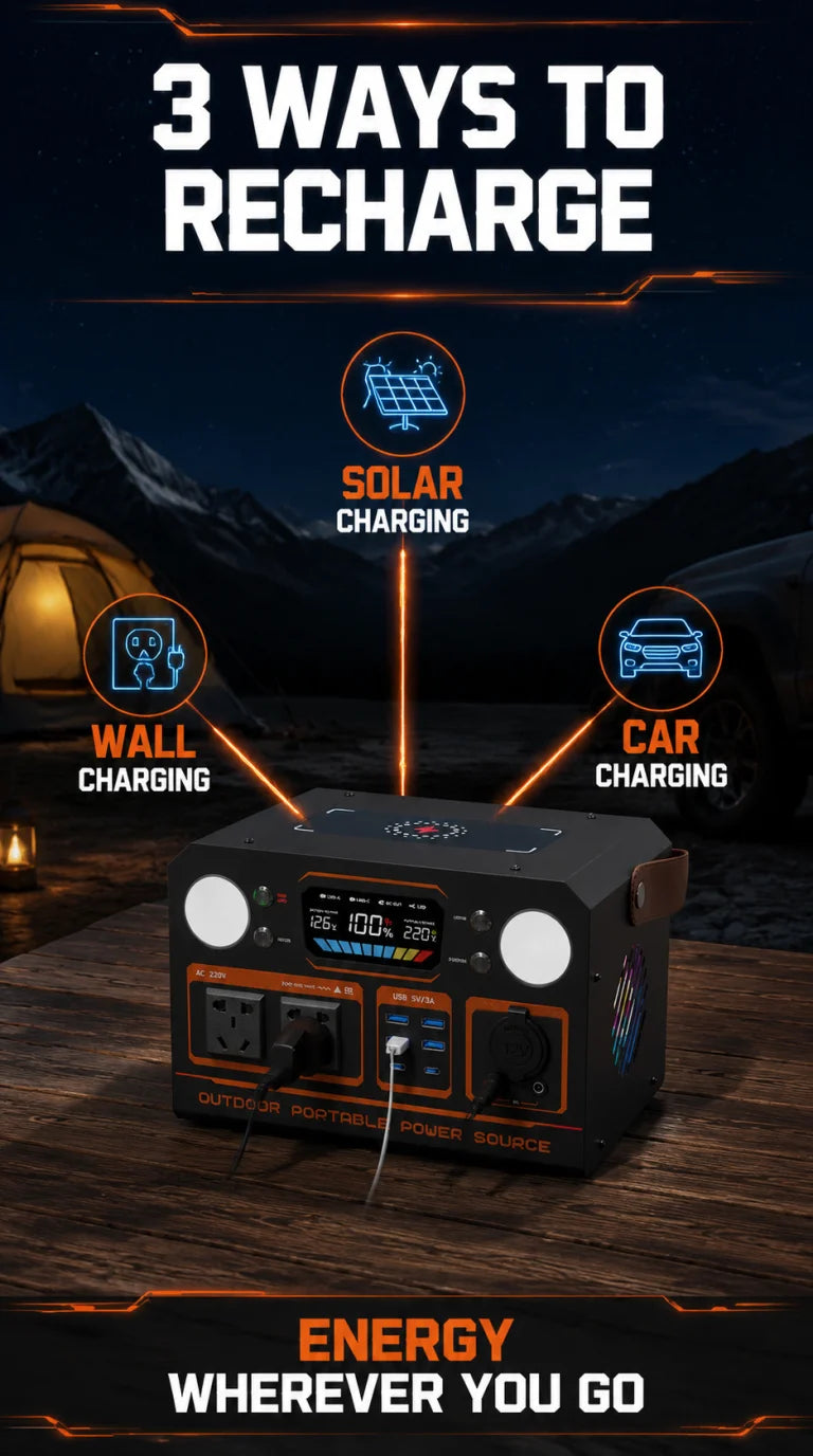 Outdoor power supply 500W/600W portable large-capacity battery, with AC socket, camping self-driving live broadcast power outage