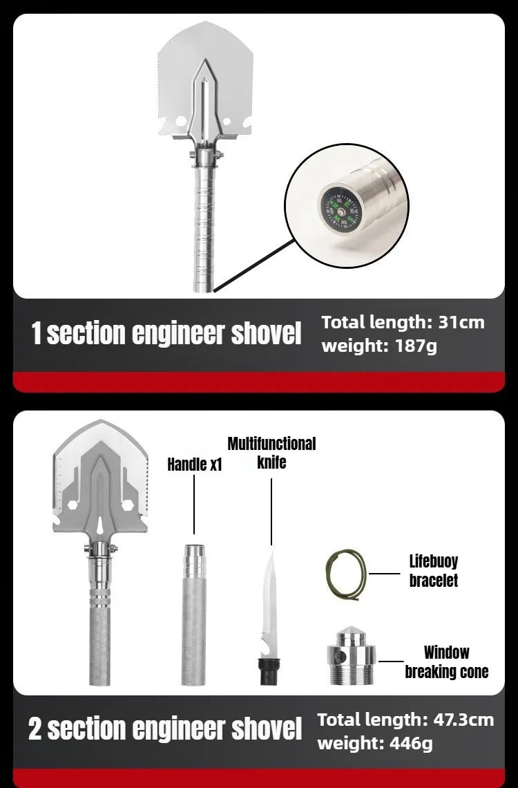 Multifunctional Shovel Folding Military Shovel Outdoor Survival Supplies Set Garden Tools Camping Accessories