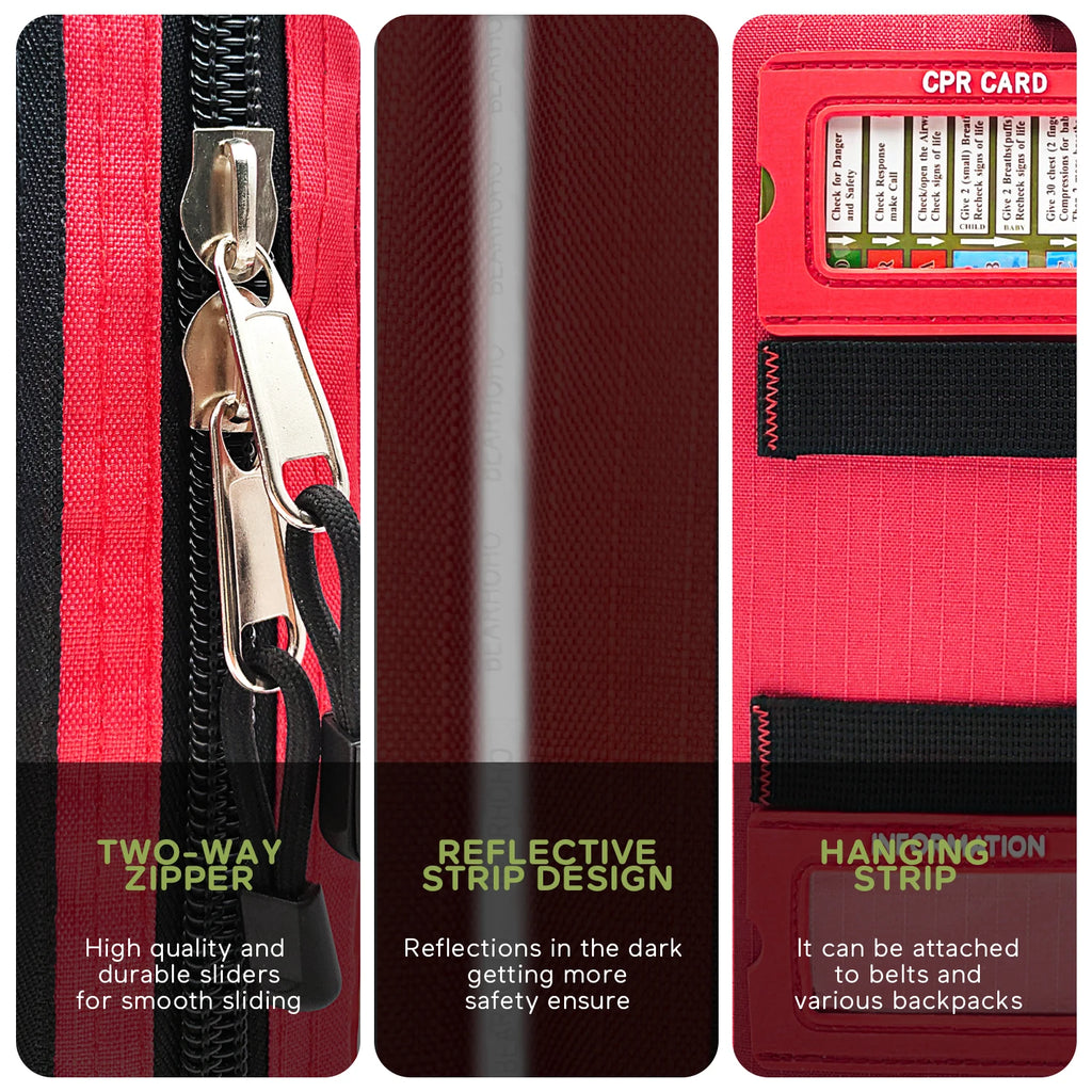 BearHoHo Large Size Handy First Aid Kit Bag Emergency Kit Medical Rescue Bag for Workplace Home Outdoor Car Travel Hiking Camping