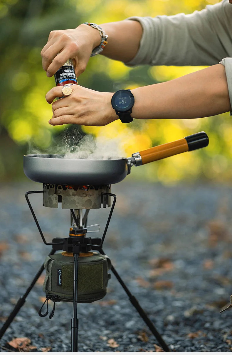Thous Winds Camping Cookware Set Stainless Steel Outdoor Cooking Kit Tableware Cookset Pan Bowl Kettle Pot Picnic with Mesh Bag